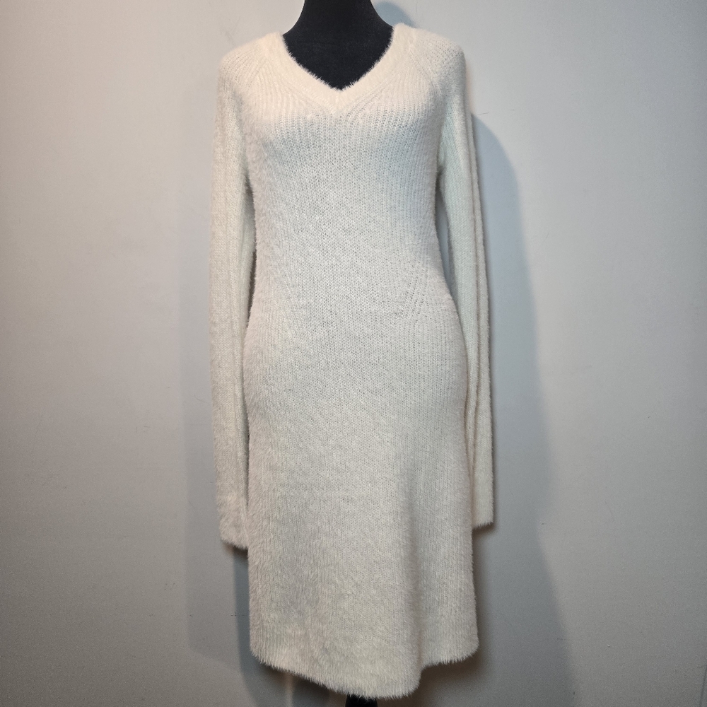 Abercrombie & Fitch Soft AF Sweater Dress Large Women's Cream Cozy Casual Winter